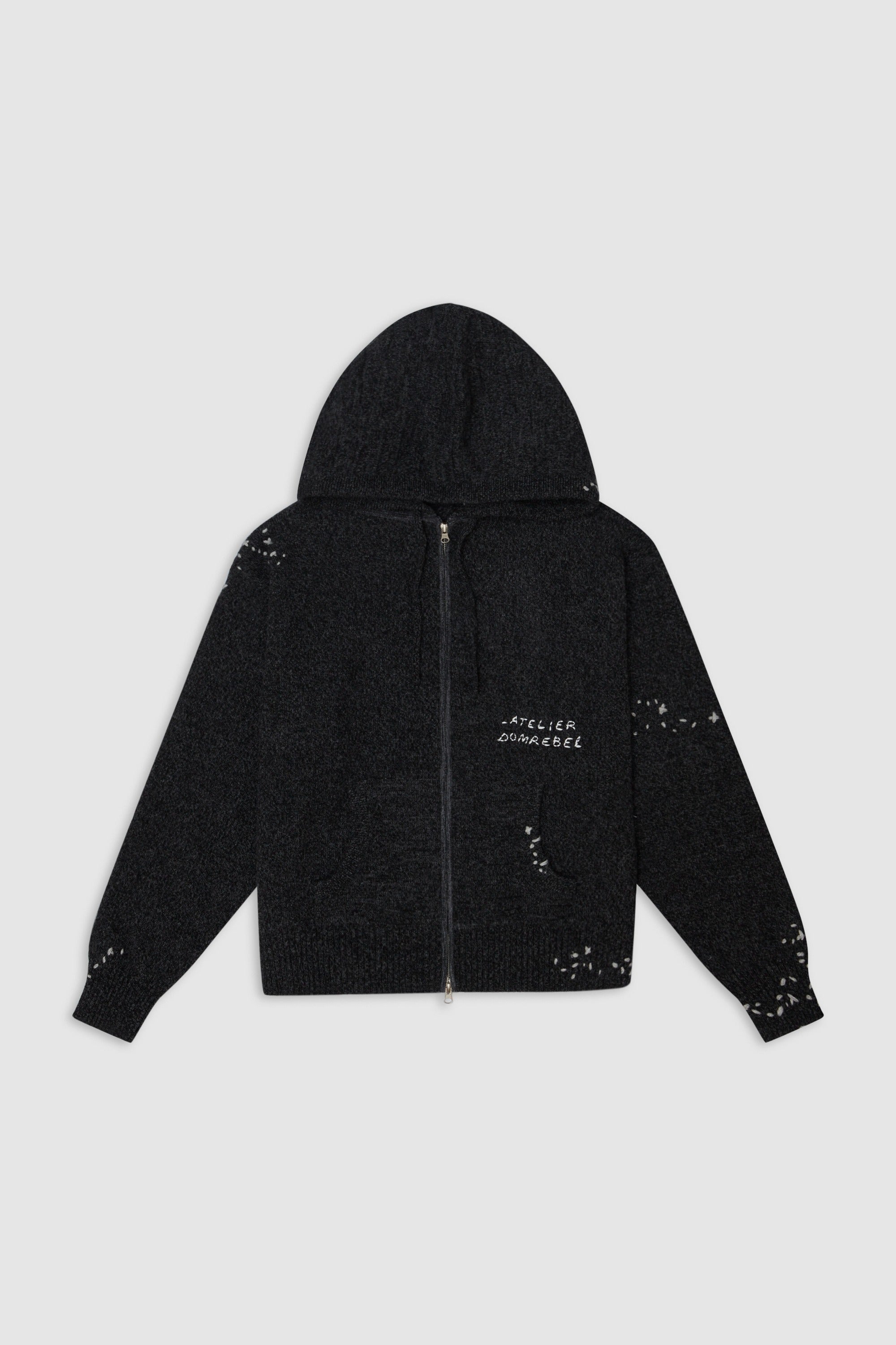 S button knit hoodie