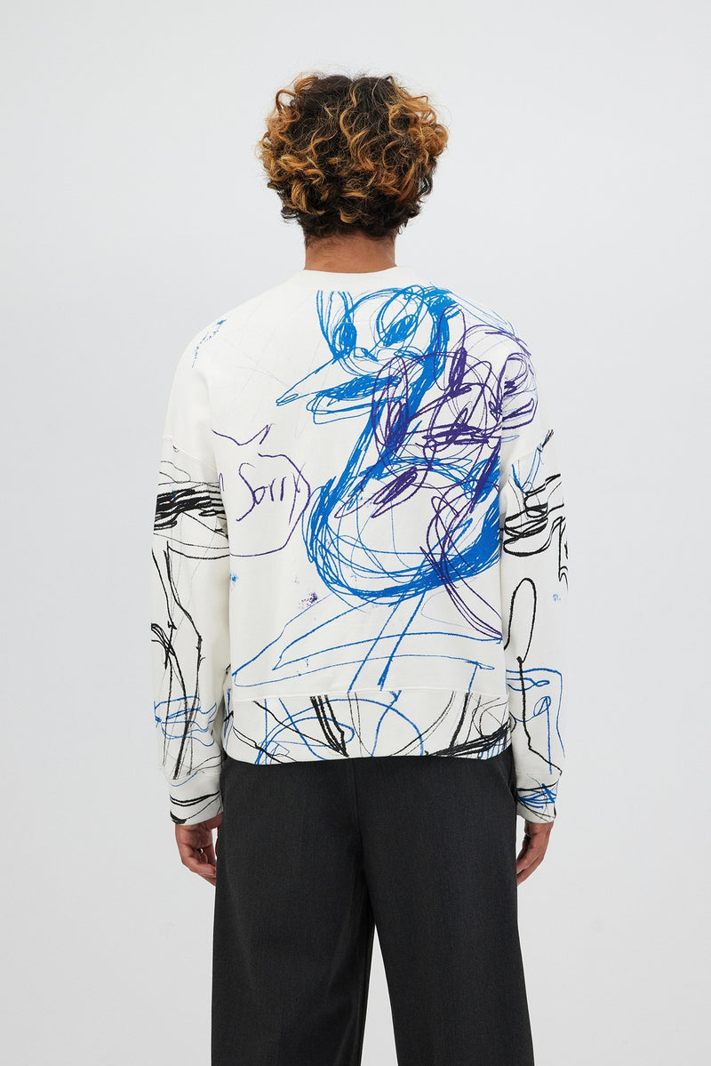 SKETCH CROPPED SWEATSHIRT