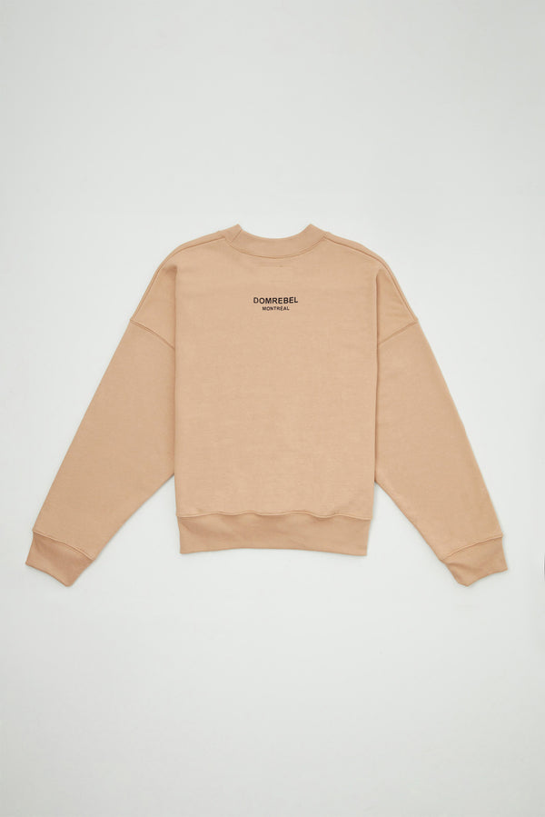 SNAP CROPPED SWEATSHIRT BEIGE