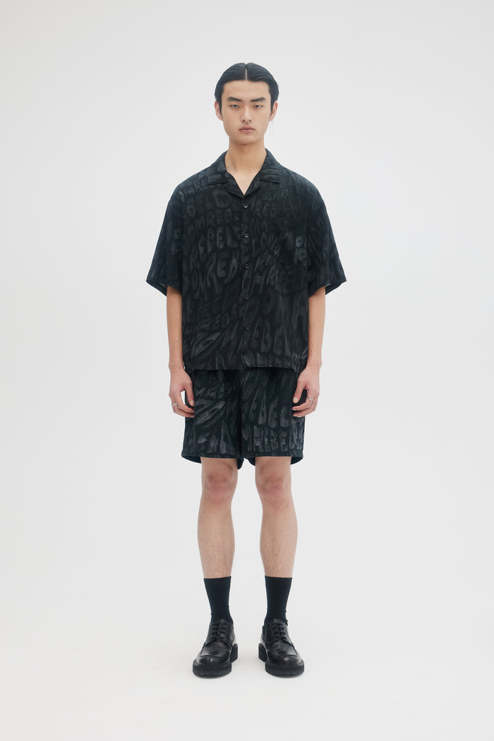 domrebel WAVES CAMP COLLAR SHIRT Black
