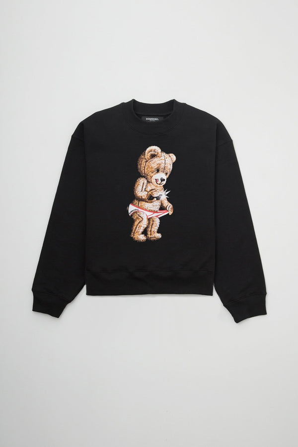 SNAP CROPPED SWEATSHIRT BLACK