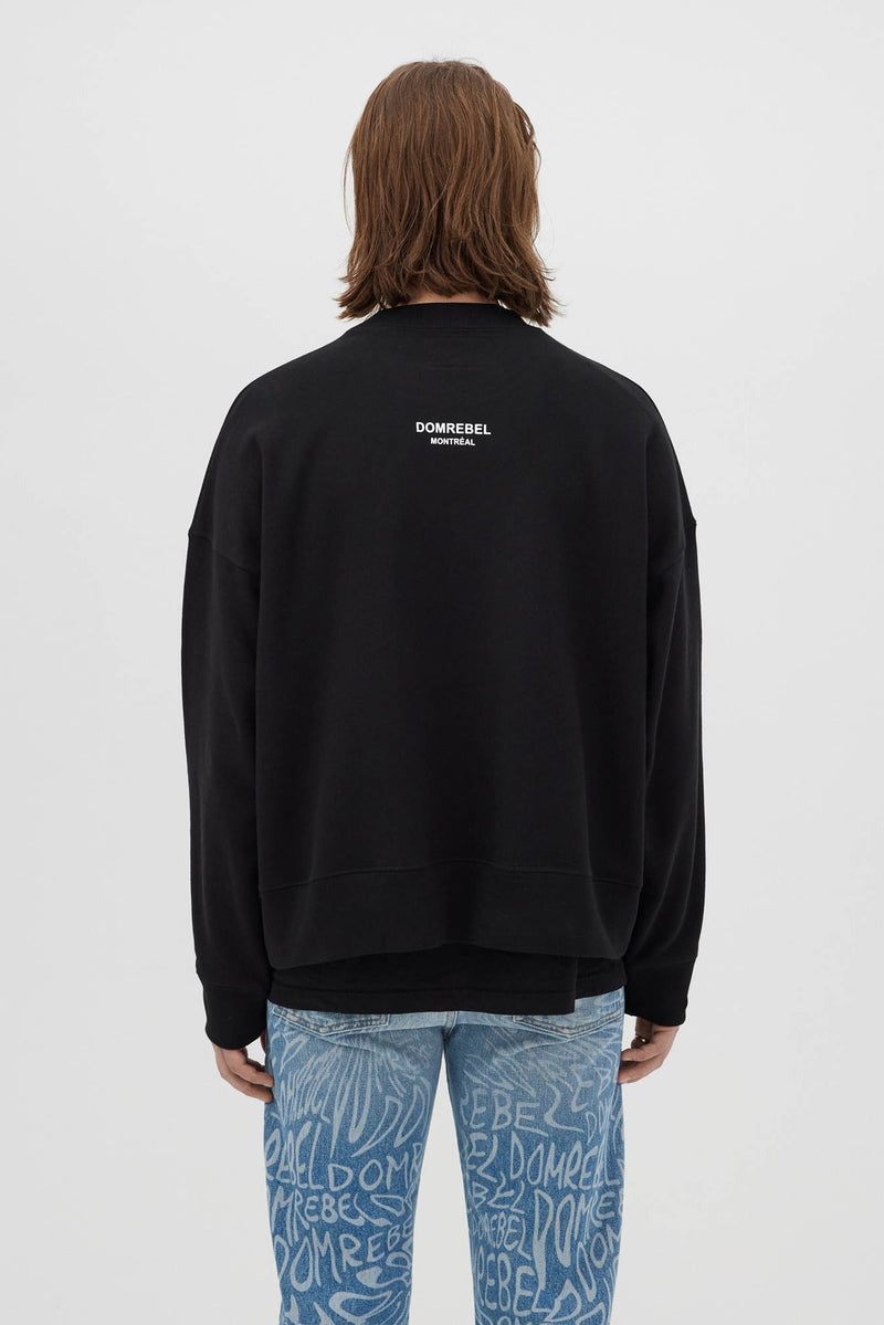 SNAP CROPPED SWEATSHIRT BLACK