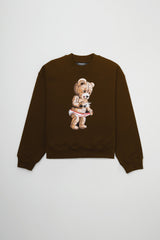 SNAP CROPPED SWEATSHIRT BROWN