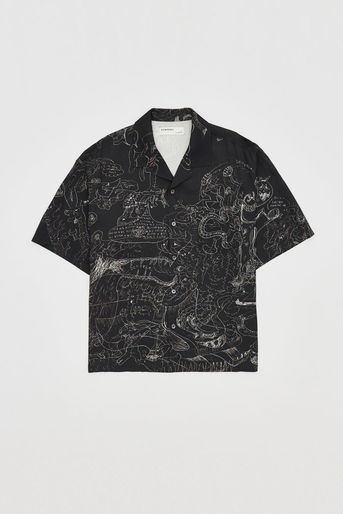 domrebel UTOPIA CAMP COLLAR SHIRT Black