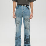 HIGH LOW JEANS - MID BLUE