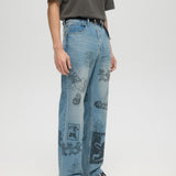 HIGH LOW JEANS - MID BLUE