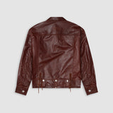 CONTRARIAN - LEATHER BLOUSON BROWN
