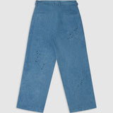 LAZY - DENIM PLEATED TROUSERS BLUE
