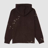 OFFICE KNIT ZIP HOODIE - BROWN