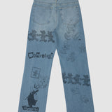 HIGH LOW JEANS - MID BLUE