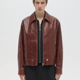 CONTRARIAN - LEATHER BLOUSON BROWN
