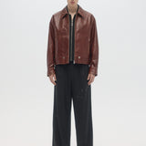 CONTRARIAN - LEATHER BLOUSON BROWN