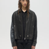 ROSES - LEATHER BLOUSON BLACK