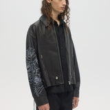 ROSES - LEATHER BLOUSON BLACK