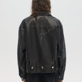 ROSES - LEATHER BLOUSON BLACK
