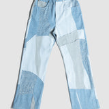JERK - BOOTCUT JEANS BLUE PATCHWORK