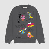 LUXURY SKETCH - SWEATSHIRT FADED BLACK