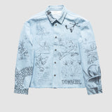 SKETCHY - CROPPED OVERSHIRT LIGHT BLUE