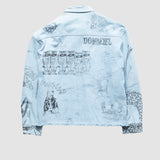 SKETCHY - CROPPED OVERSHIRT LIGHT BLUE