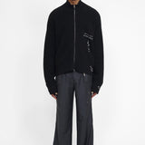 DADDY - KNIT ZIP CARDIGAN BLACK