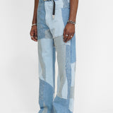 JERK - BOOTCUT JEANS BLUE PATCHWORK