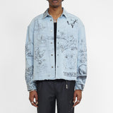 SKETCHY - CROPPED OVERSHIRT LIGHT BLUE