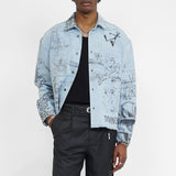 SKETCHY - CROPPED OVERSHIRT LIGHT BLUE