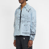 SKETCHY - CROPPED OVERSHIRT LIGHT BLUE