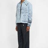 SKETCHY - CROPPED OVERSHIRT LIGHT BLUE