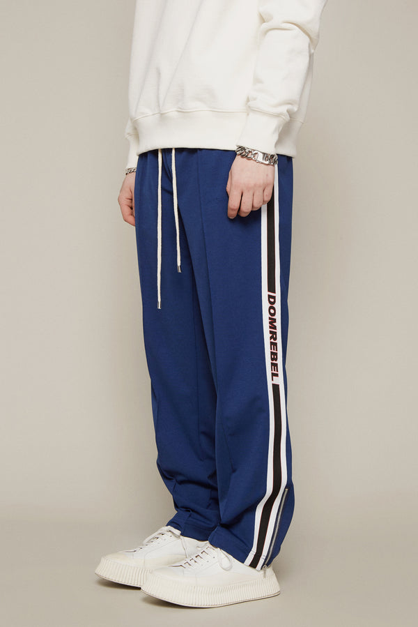 PLEATED TRACKPANTS - NAVY